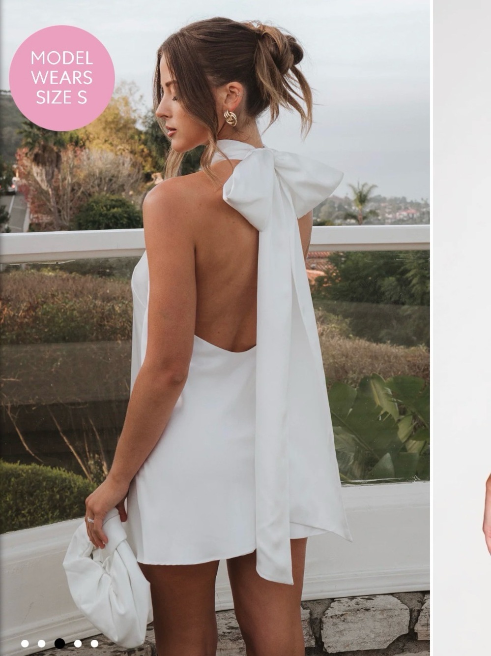 Show Me Your MuMu White Mini Dress with Bow Back